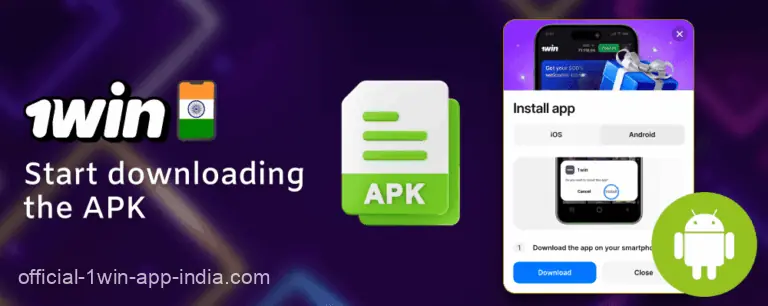 Start downloading the 1win India APK file