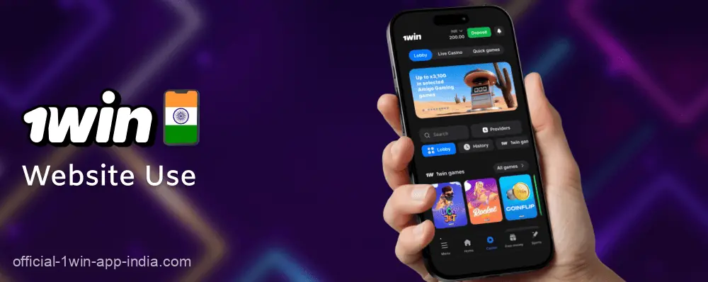 Using the 1Win India Website